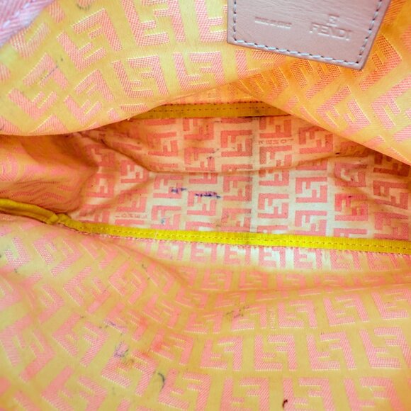 Fendi Zucca Zuccino Pink Canvas Pochette Shoulder Bag - Picture 16 of 16